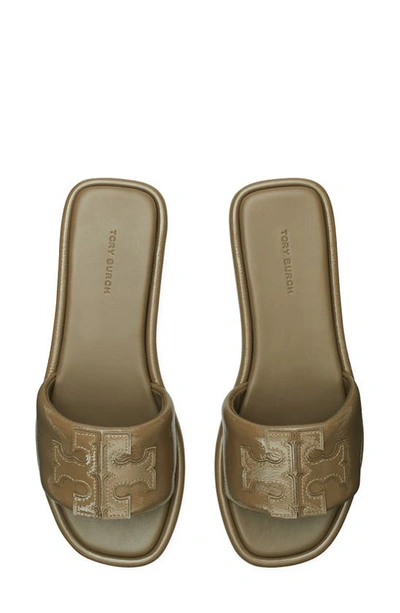 Shop Tory Burch Double-t Leather Sport Slide Sandal In Toasted Sesame