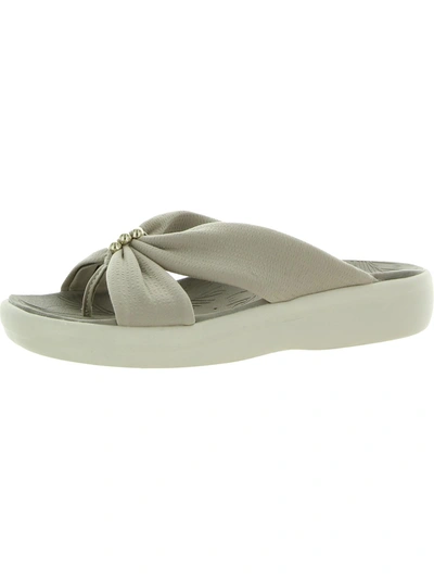 Shop Bzees Promise Womens Wedge Thong Slide Sandals In Grey