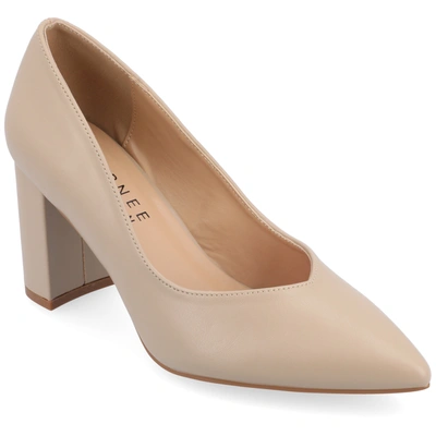 Journee Collection Collection Women's Wide Width Supernatural Tru Comfort Foam Simonne Pumps Warm Shades In Beige