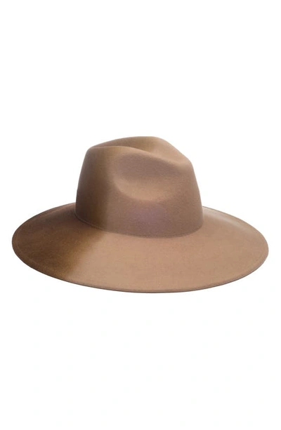 Shop Eugenia Kim Dip Dye Wool Fedora Hat In Camel/ Pecan