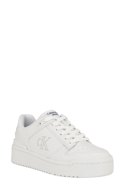 Calvin Klein Women's Alondra Casual Platform Lace-up Sneakers In White |  ModeSens