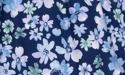 Shop Speechless Kids' Floral Smocked Bodice Long Sleeve Dress In Blue