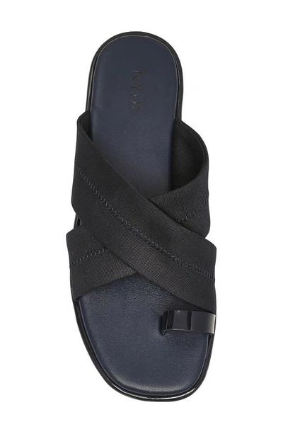 Nydj Ronna Cross Strap Toe Loop Slide Sandal In Indigo