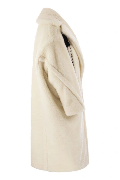Shop Max Mara Demetra - Teddy Bear Icon Coat In Alpaca And Wool In White