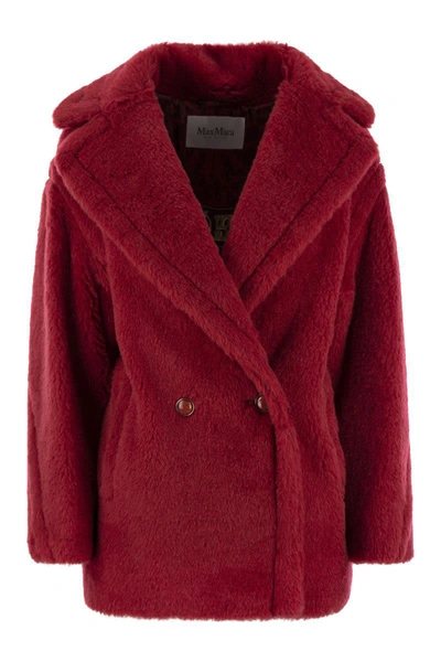 Shop Max Mara Frais - Teddy Fabric Short Coat In Red