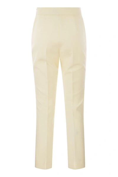 Shop Max Mara Nepeta - Ankle-length Trousers In Wool Crepe In White