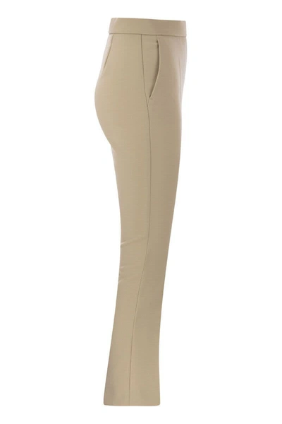 Shop Max Mara Nepeta - Ankle-length Trousers In Wool Crepe In Beige