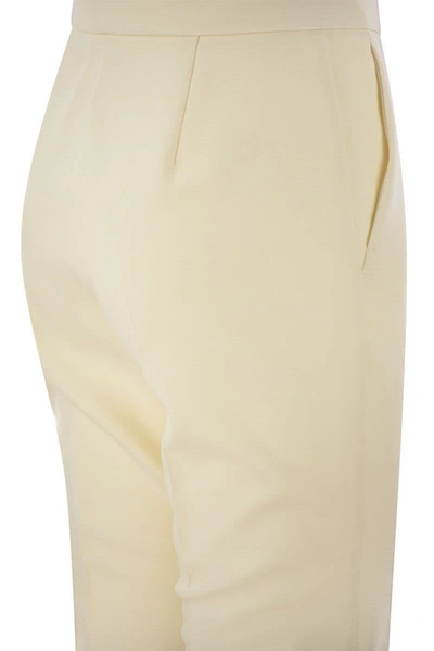 Shop Max Mara Nepeta - Ankle-length Trousers In Wool Crepe In White