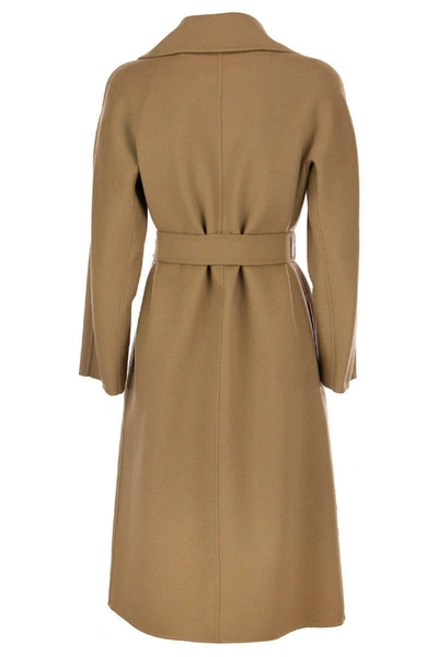 Shop Max Mara Studio Cles - Wool, Cashmere And Silk Coat In Camel