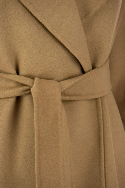 Shop Max Mara Studio Cles - Wool, Cashmere And Silk Coat In Camel