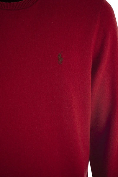 Shop Polo Ralph Lauren Crew-neck Wool Sweater In Red