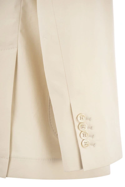 Shop Brunello Cucinelli Cotton And Cashmere Deconstructed Jacket With Patch Pockets In Beige