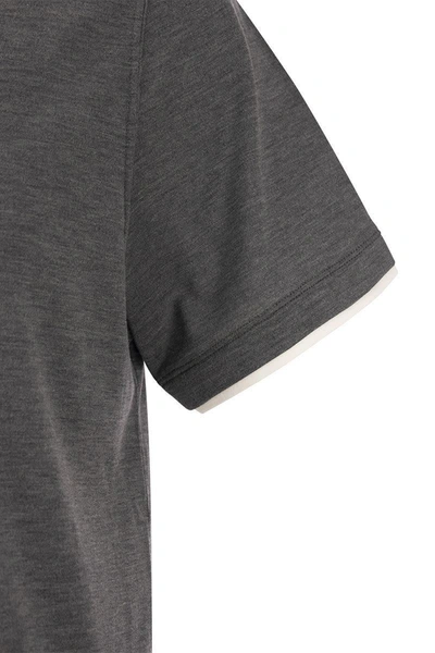 Shop Brunello Cucinelli Silk And Cotton T-shirt In Grey