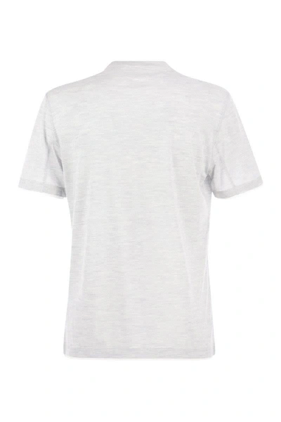 Shop Brunello Cucinelli Slim Fit Crew-neck T-shirt In Lightweight Cotton Jersey In Pearl