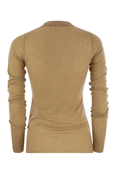 Shop Sportmax Murena - Lightweight Wool Sweater In Beige