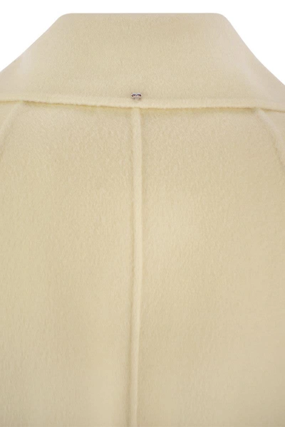 Shop Sportmax Umano - Short Cashmere Blend Dressing Gown Coat In Vanilla