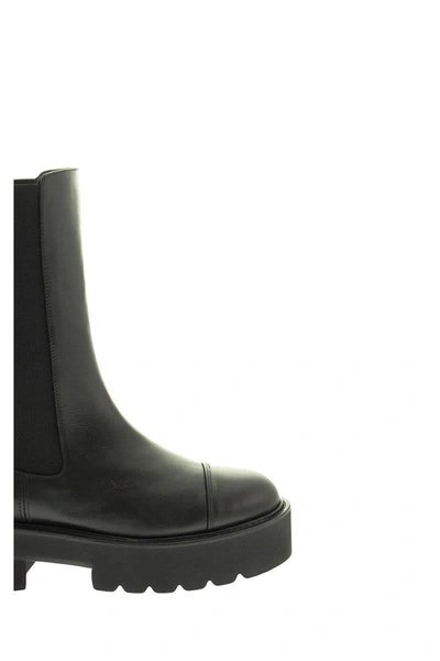 Shop Stuart Weitzman Presley Ultralift - Calf Leather Boot In Black