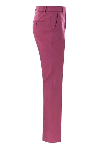 Shop Weekend Max Mara Canon - Wool Cigarette Trousers In Fuxia
