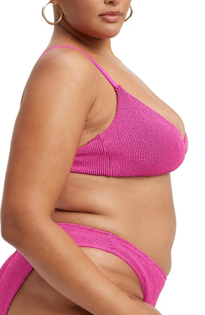 Shop Good American Always Fits Sculpt Twist Bikini Top In Fuschia Pink001
