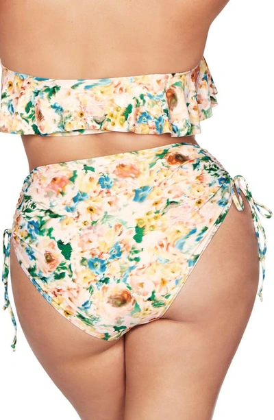 Shop Artesands Odette Degas Ruched Side Tie Bikini Bottoms In Multi