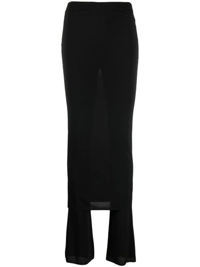 Shop Alaïa Fluid Long Skirt In Black