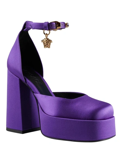 Shop Versace Satin Pumps. Shoes In Pink & Purple