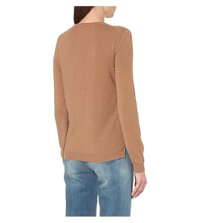 Shop Valentino Rockstud Untitled Cashmere Jumper In Camel