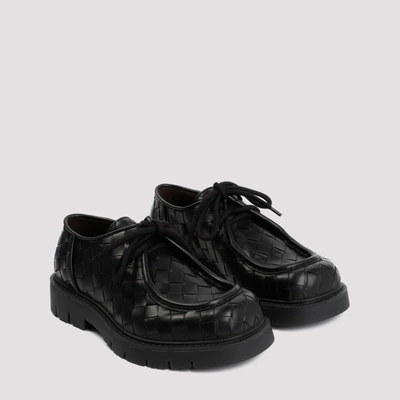 Shop Bottega Veneta Haddock Lace Up Shoes In Black