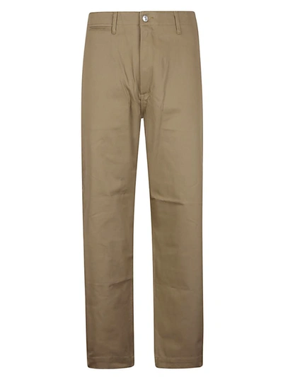 Shop Edwin Cotton Wide-leg Trousers In Brown