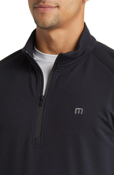Travis Mathew Valiant Quarter Zip Pullover In Black
