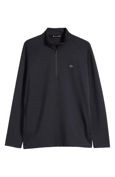 Travis Mathew Valiant Quarter Zip Pullover In Black