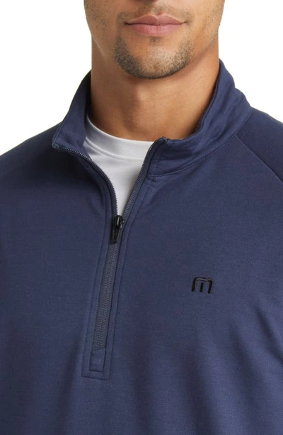 Travis Mathew Valiant Quarter Zip Pullover In Mood Indigo