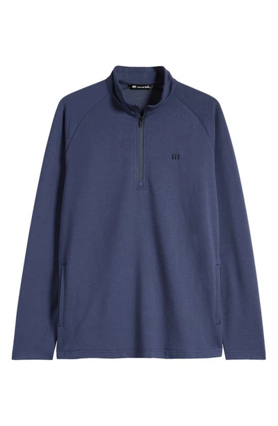 Travis Mathew Valiant Quarter Zip Pullover In Mood Indigo