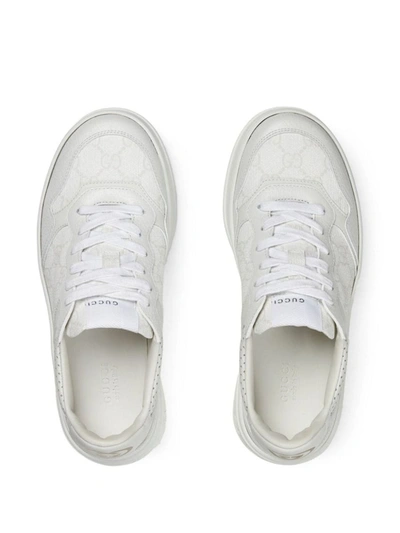 Shop Gucci Chunky Leather Sneakers In White