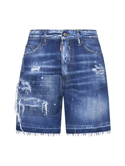 Shop Dsquared2 Shorts In Blue