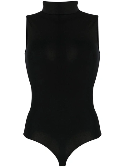 Shop Wolford Viscose String Bodysuit In Black