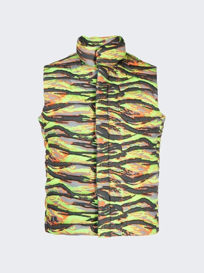 Shop Erl Unisex Printed Qulted Puffer Vest In Gold