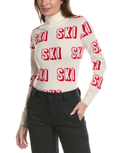 Shop Perfect Moment 3d Ski Wool Sweater In White