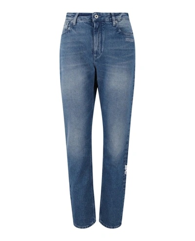 Shop Off-white Straight Leg Jeans In Blue