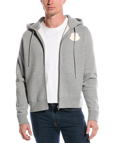 Shop Moncler Zip-up Hoodie In Grey