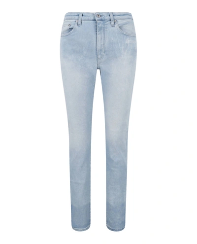 Shop Off-white Bleach Skinny Denim Jeans In Blue