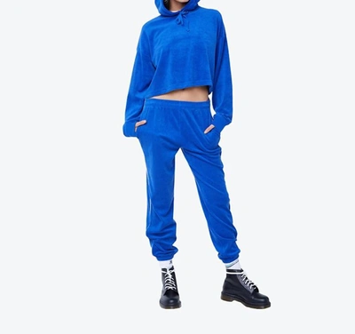 Juicy Couture Surf The Web Micro Terry East Jogger Pant In Blue In Blue