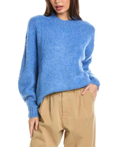 Shop Pistola Carlen Mock Neck Alpaca-blend Sweater In Blue