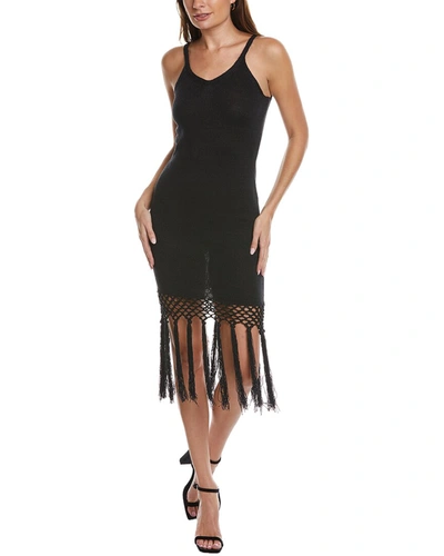 Shop Joostricot Tassel Linen-blend Maxi Dress In Black