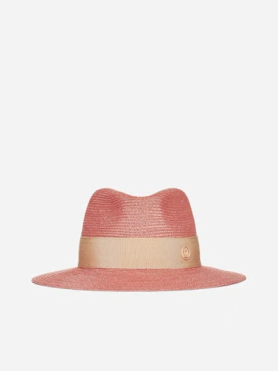 Shop Maison Michel Henrietta Straw Hat In Peach