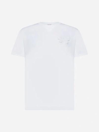 Shop Valentino Butterfly Cotton T-shirt In White