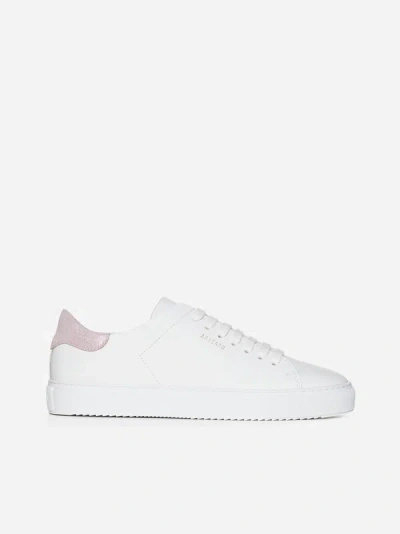 Shop Axel Arigato Clean 90 Leather Sneakers In White,pink