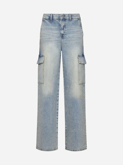 Shop 7 For All Mankind Cargo Scout Frost Jeans In Light Blue