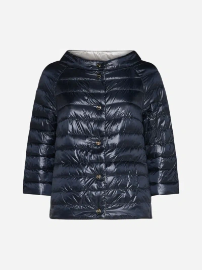 Herno Down Puffer Jacket In Blue,grey