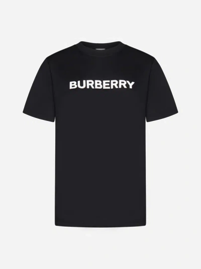 Shop Burberry Margot Logo Cotton T-shirt In Black